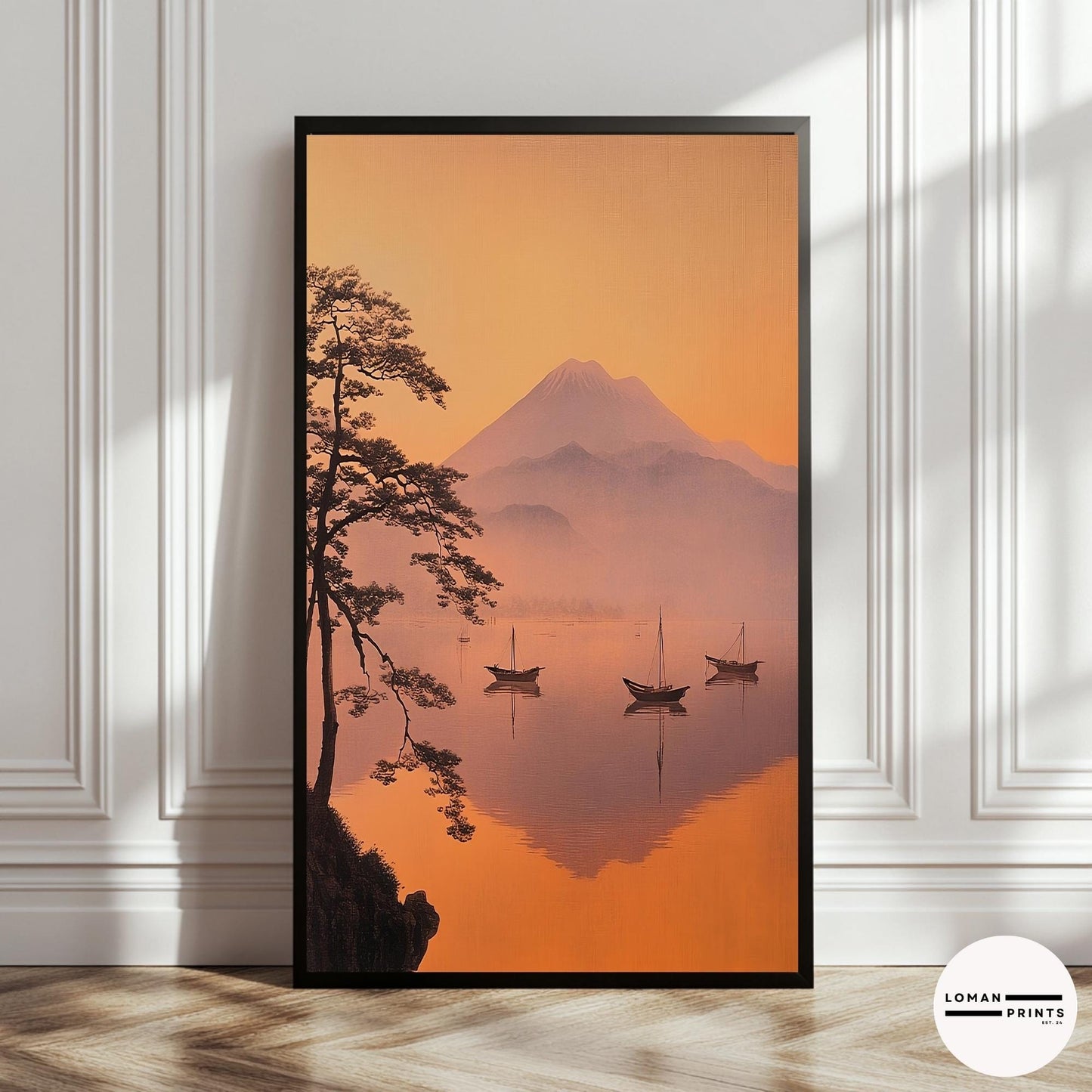 GH08_Sailing boats on Misty Lake w Mount Fuji