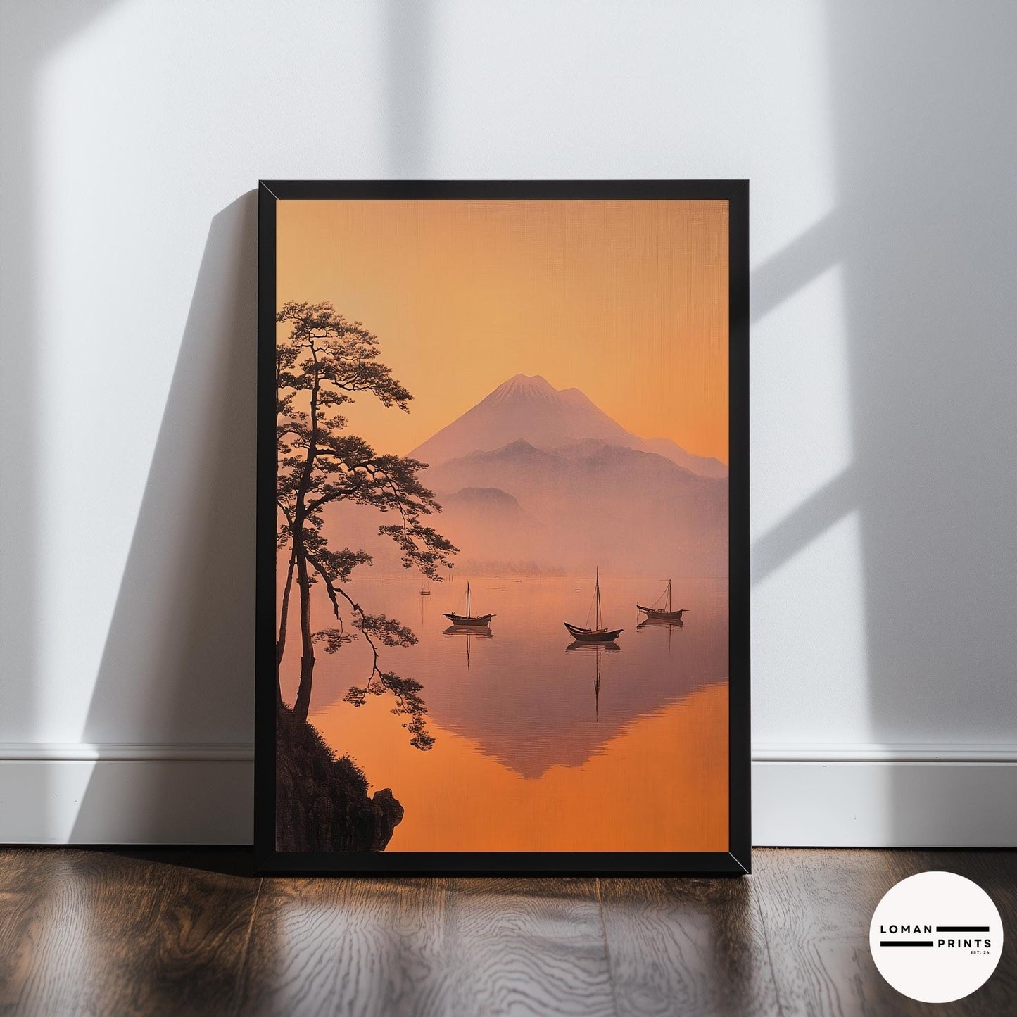 GH08_Sailing boats on Misty Lake w Mount Fuji