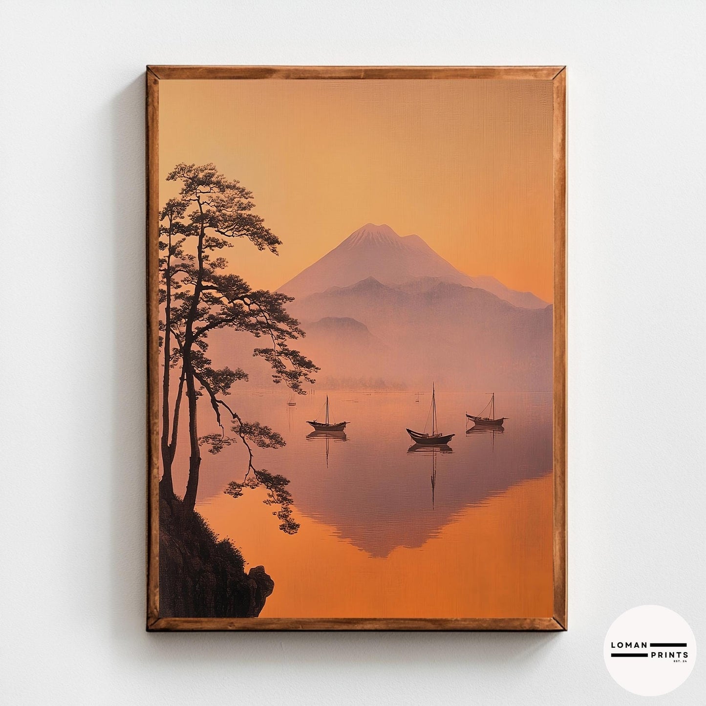 GH08_Sailing boats on Misty Lake w Mount Fuji