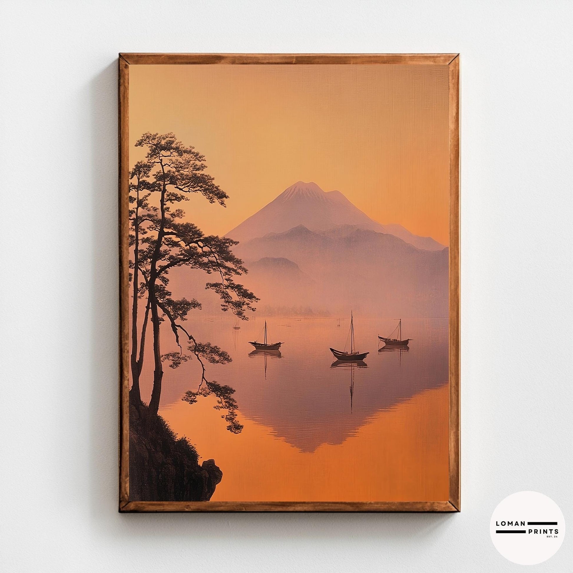 GH08_Sailing boats on Misty Lake w Mount Fuji