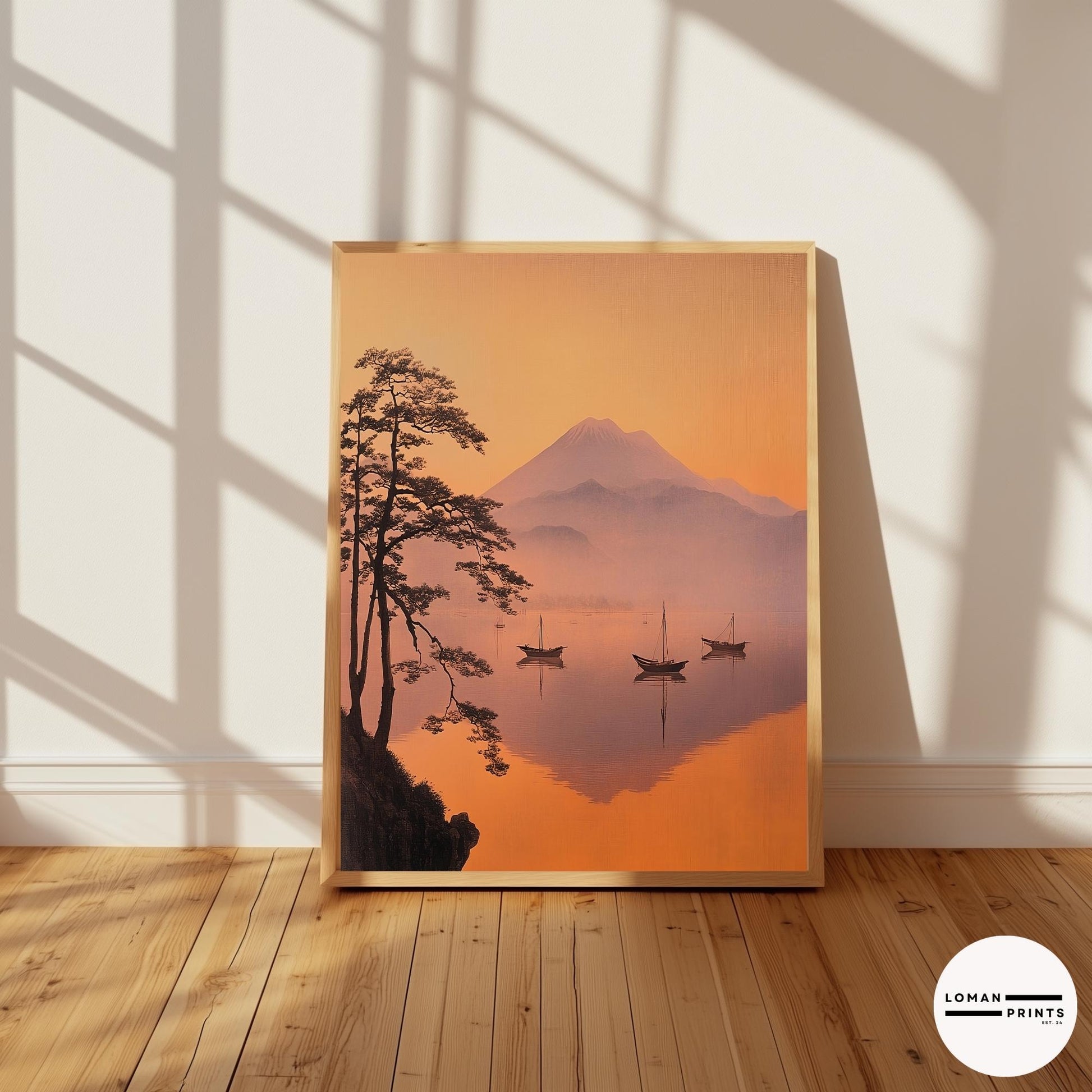 GH08_Sailing boats on Misty Lake w Mount Fuji